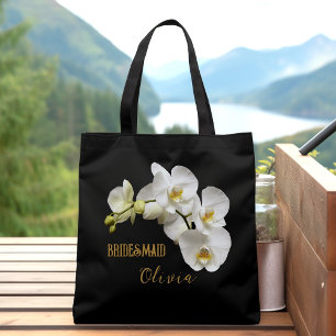 Tote Bag Orchidées de Bridesmaid Floral Personnalisé