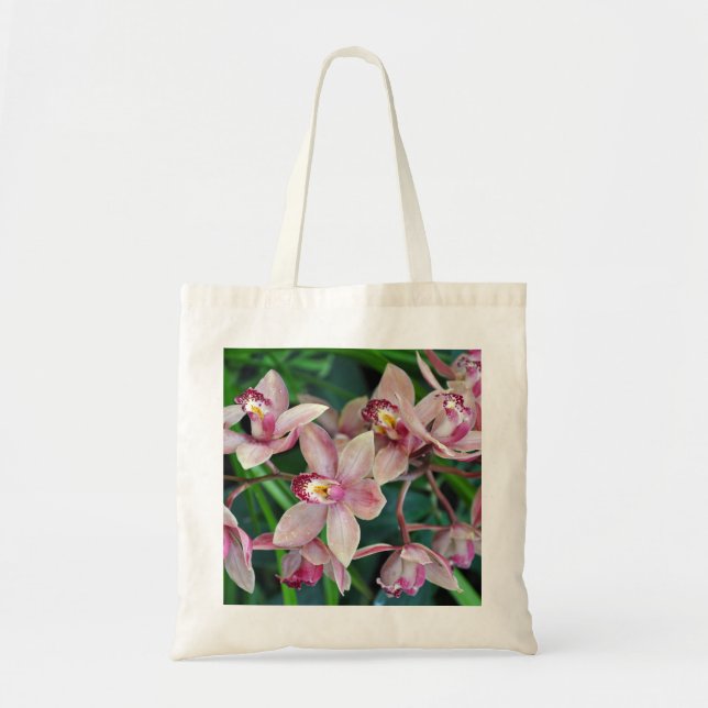 Tote Bag Orchidées de papillons roses (Devant)