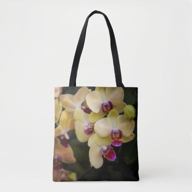 Tote Bag Orchidées roses et jaunes (Devant)