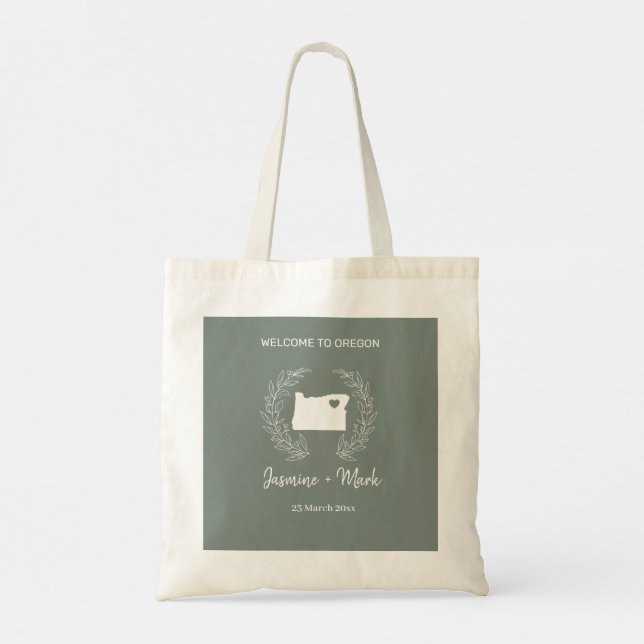 Tote Bag Oregon Destination Mariage Bienvenue Invités  (Dos)