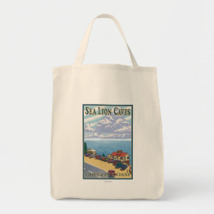 Tote Bag Oregon Sea Lion Caves Poster Vintage voyage