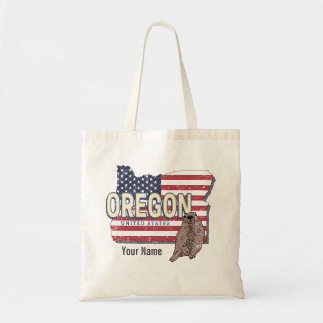 Tote Bag Oregon State États-Unis Retro Map USA Souvenir (Devant)