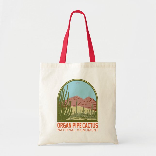 Tote Bag Organ Pipe Cactus National Monument Arizona Retro (Devant)