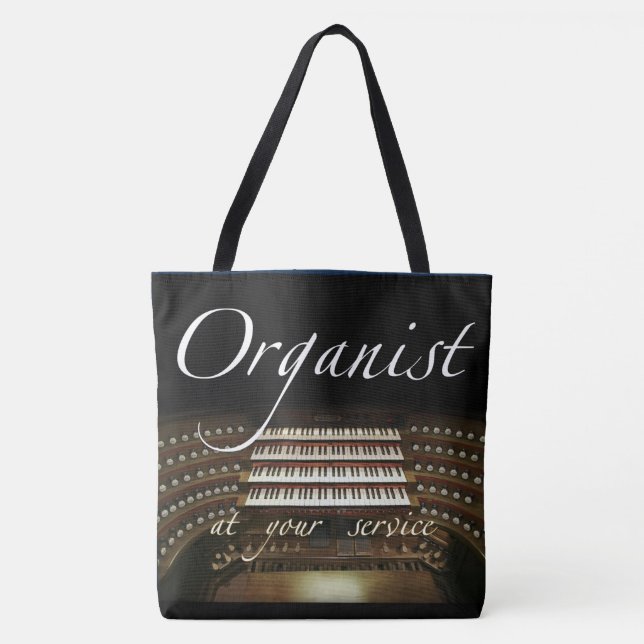 Tote Bag Organiste à votre service grand fourre-tout (Devant)