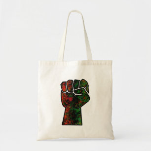 Tote Bag orgueil noir poing vert rouge pan drapeau africain