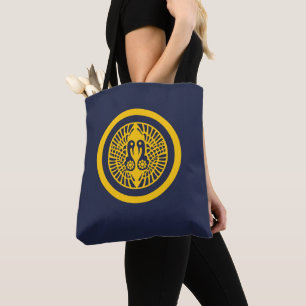 Tote Bag Oriental Jaune Bleu Ikko Ikki Japon Mon Art