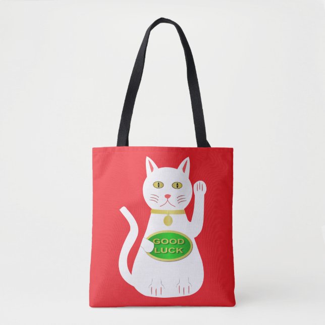 Tote Bag Oriental Lucky Cat double face (Devant)