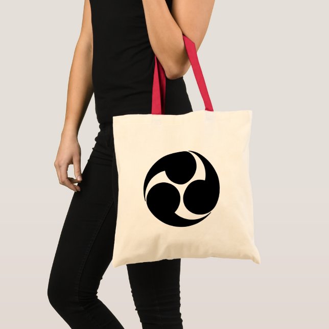 Tote Bag Oriental Noir Kobayakawa Japon Tomoe Mon Art (Devant (produit))