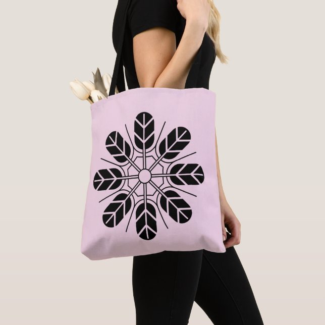 Tote Bag Oriental Noir Rose Japon Inoue Mon Vector Art (De près)
