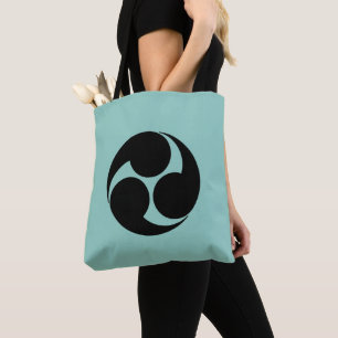 Tote Bag Oriental Turquoise Noir Kobayakawa Japon Mon Art