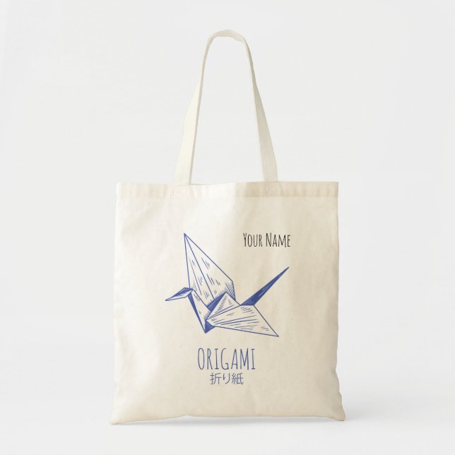 Tote Bag Origami Art japonais Pliage Art Retro Grane (Devant)