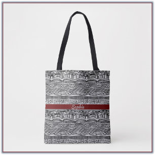 Tote Bag Origine noire et blanche Boho