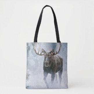 Tote Bag Orignal mâle marchant à travers la neige boréale