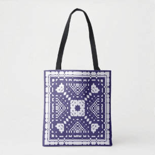 Tote Bag Ornamental azulejo portugal tiles decor. Hand draw