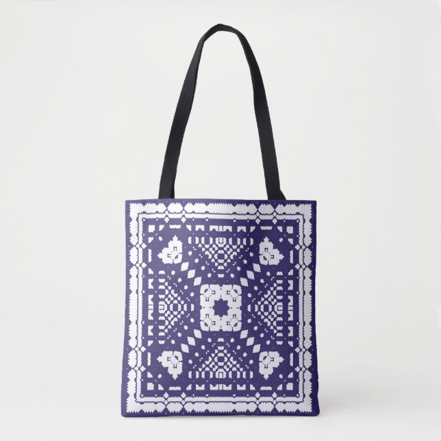Tote Bag Ornamental azulejo portugal tiles decor. Hand draw (Devant)