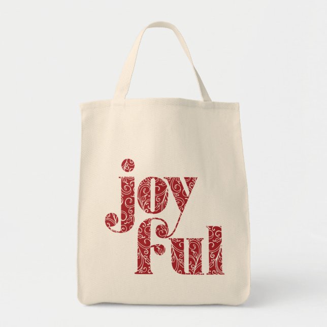 Tote Bag Ornate Red Joypography Noël/Fêtes (Devant)