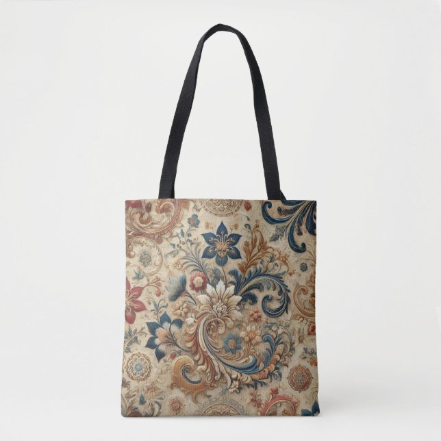 Tote Bag Orné Vintage Brocade Motif 2 (Devant)