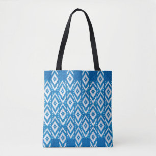 Tote Bag ornement ethnique sur lin naturel textile