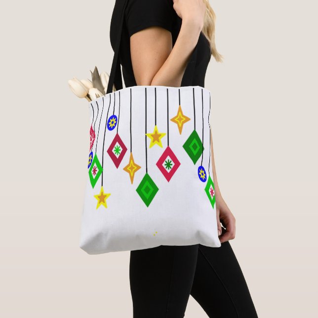 Tote Bag Ornements de Noël (De près)