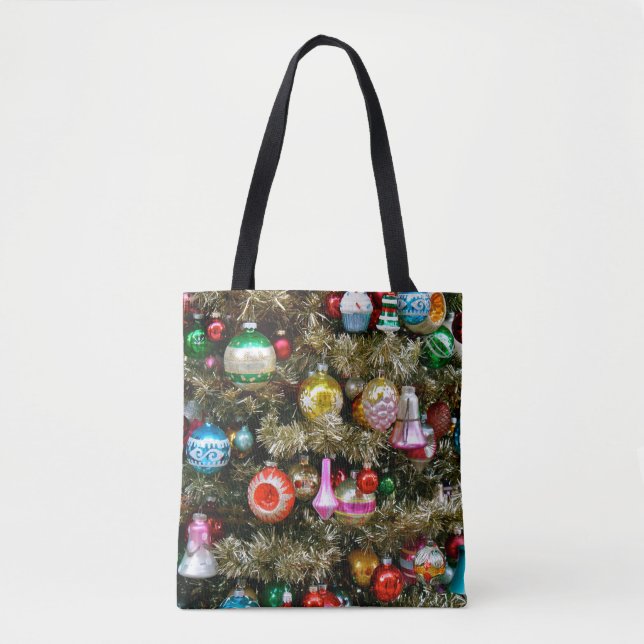 Tote Bag Ornements de Noël vintage (Devant)