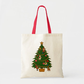 Tote Bag Ornements de personnage d'arbre de Noël en art de