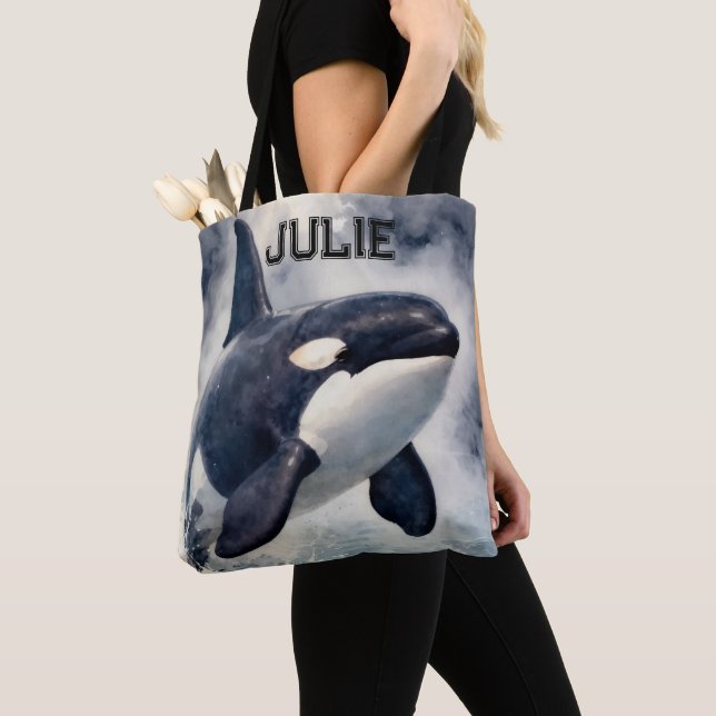 Tote Bag Orque Vagues orageuses, Personnalisé (De près)