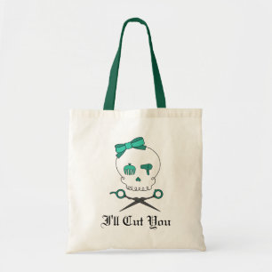 Tote Bag Os croisés de crâne et de ciseaux de coiffeur -