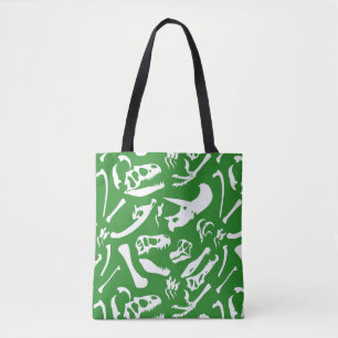 Tote Bag Os de dinosaure (vert)