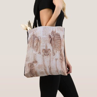 Tote Bag Os de squelette de Léonard de Vinci, anatomie huma