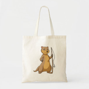 Tote Bag Otter comme Fisher avec canne à pêche