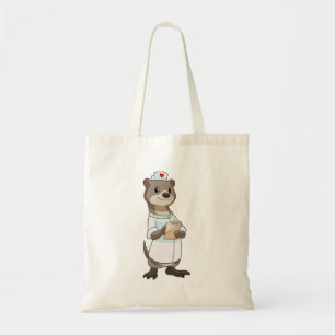 Tote Bag Otter comme infirmière avec coeur