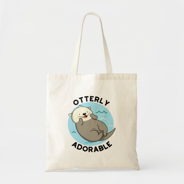 Tote Bag Otterly adorable Funny Flottante Otter Pun (Devant)