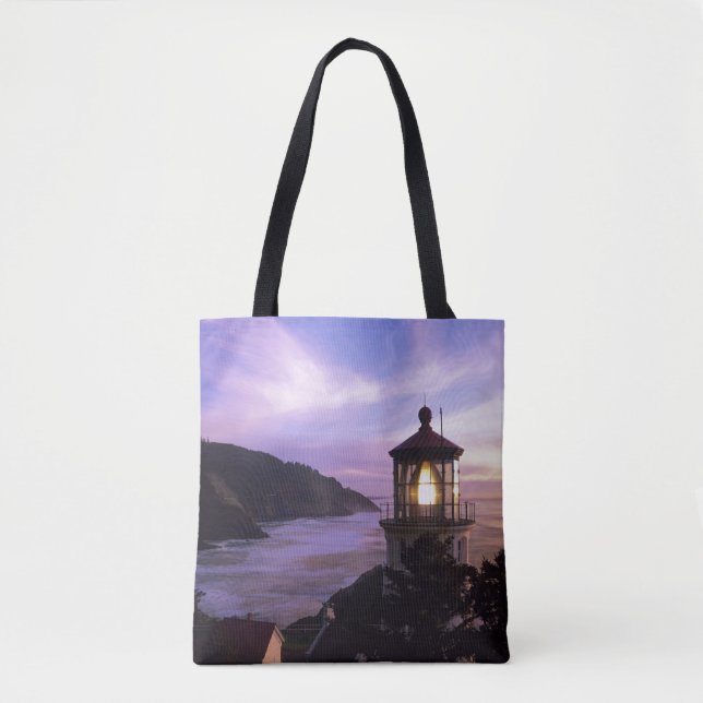 Tote Bag OU, côte de l'Oregon, phare de Heceta Head sur (Devant)