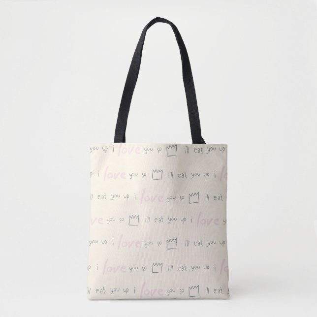 Tote Bag Où les choses sauvages citent le Motif (Devant)