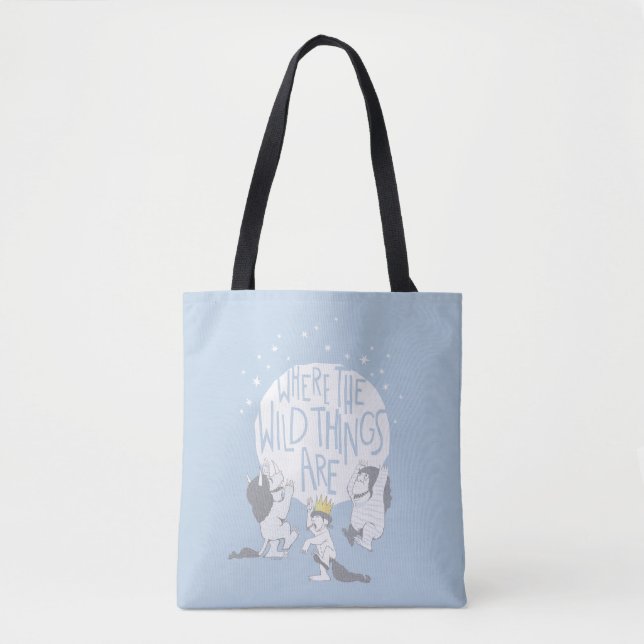 Tote Bag Où Sont Les Choses Sauvages | Lune et étoiles (Devant)