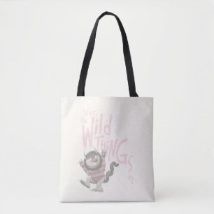 Tote Bag Où sont les monstres Citation - Rose