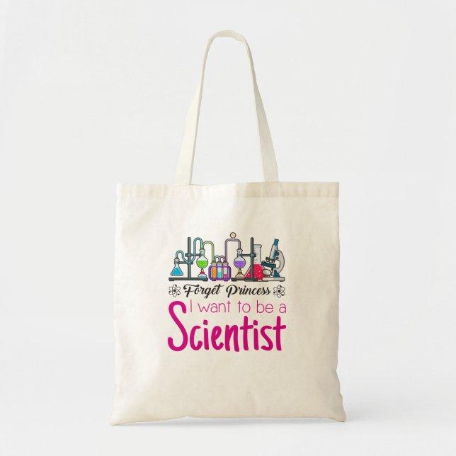 Tote Bag Oubliez la princesse que je veux être scientifique (Devant)