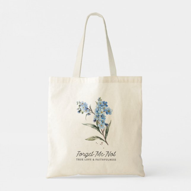 Tote Bag Oubliez-moi pas Bohème Romantique Boho Floral (Dos)