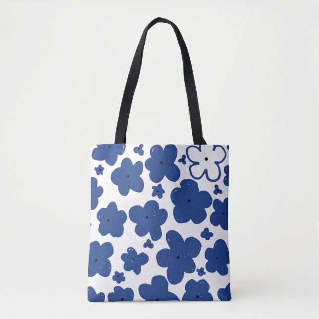 Tote Bag Oubliez-moi pas Floral Blue (Devant)