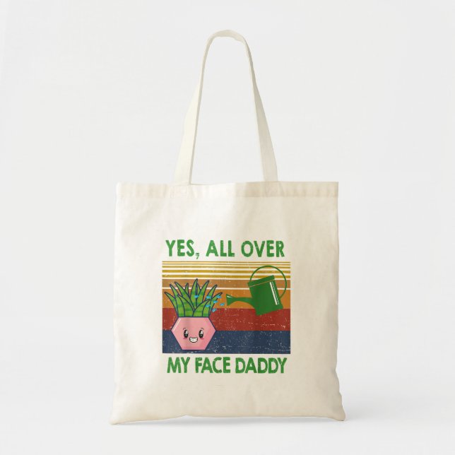 Tote Bag Oui partout sur mon visage papa drôle plante papa  (Devant)