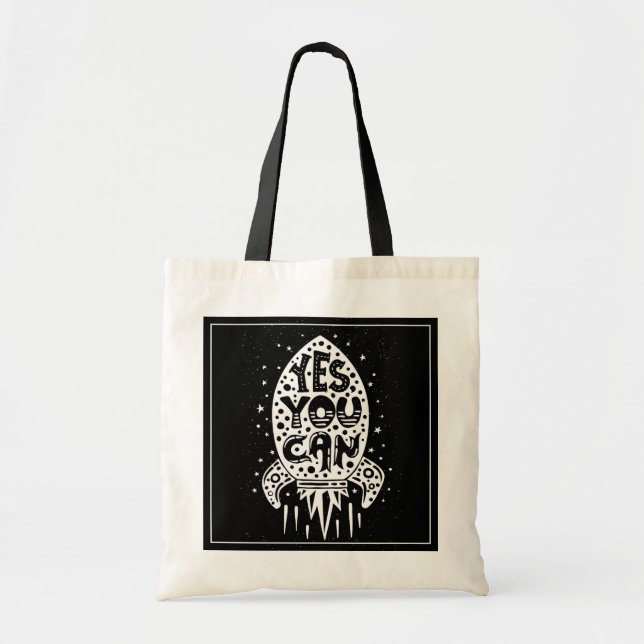 Tote Bag Oui vous pouvez Rocketship (Devant)
