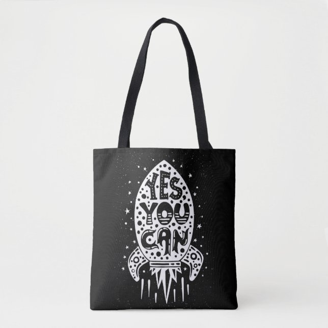 Tote Bag Oui vous pouvez Rocketship (Devant)