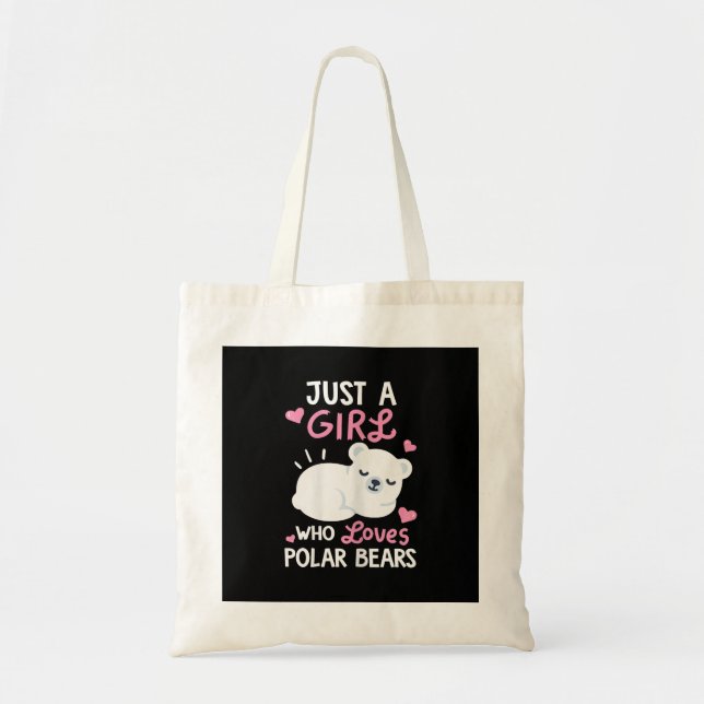 Tote Bag Ours Amant| Juste Une Fille Qui Aime Ours Polaire (Devant)