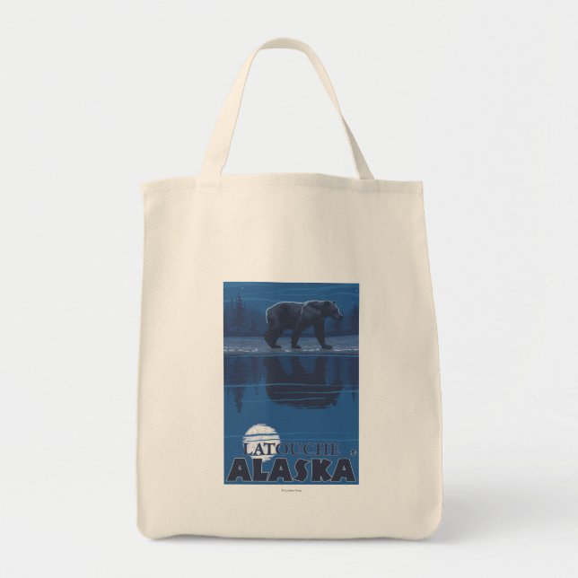 Tote Bag Ours au clair de lune - Latouche, Alaska (Devant)