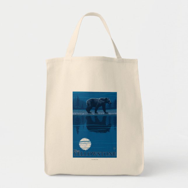Tote Bag Ours au clair de lune - West Yellowstone, Montana (Devant)