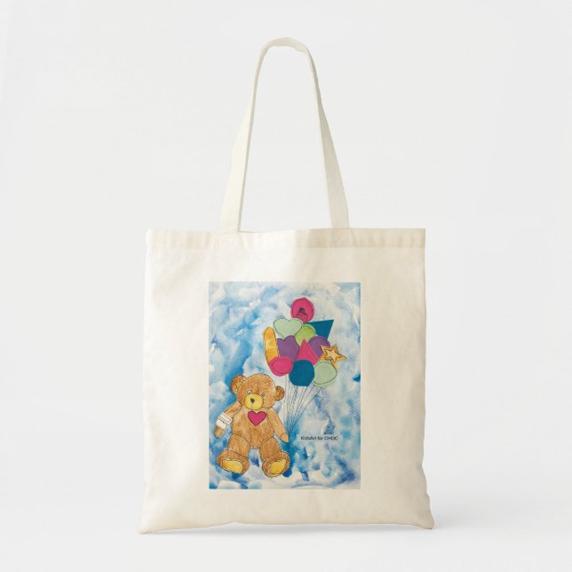 Tote Bag Ours avec ballons - Enfants Art pour CHOC (Devant)