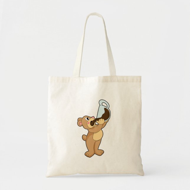 Tote Bag Ours avec café Coupe (Devant)