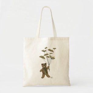 Tote Bag Ours avec des papillons de livre