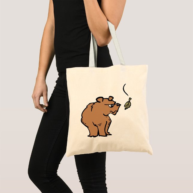 Tote Bag Ours Brown avec chute de la feuille d'automne joli (Créateur téléchargé)