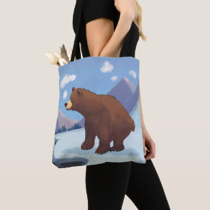 Tote Bag Ours brun dans les montagnes